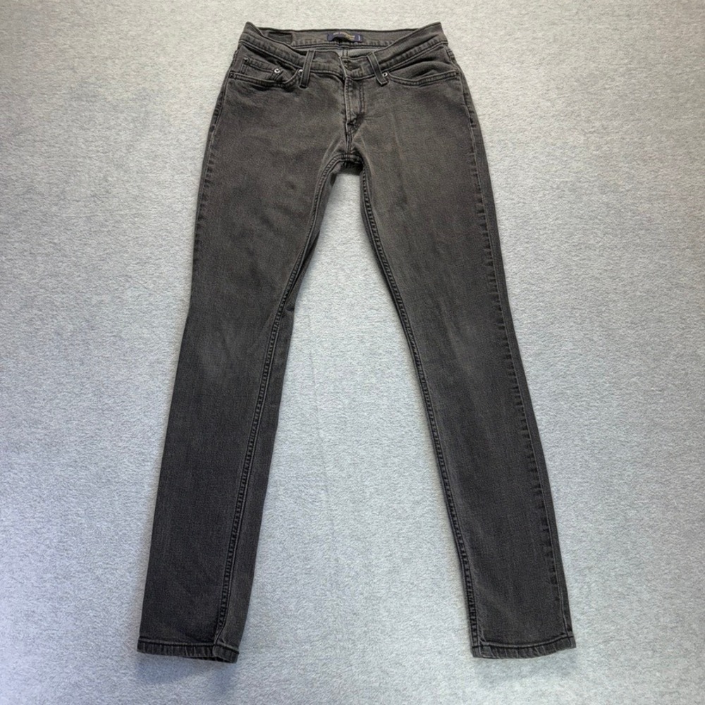 Levis 524 Too Superlow Jeans Womens 7 Black Skinny Low Rise Stretch Denim